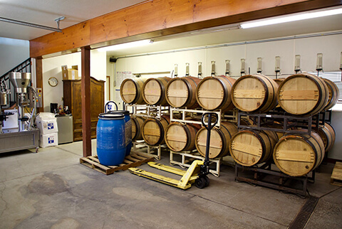 Wine cellar and bottling equipment
